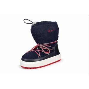 Tommy Hilfiger Signature Teddy Snow Boots Black Iris Women’s 7 EU 37 NWB